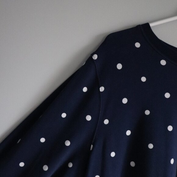 St. John's Bay Women's Blue Sz XL Classic Pull On‎ Crewneck Polka Dot Sweatshirt - Picture 3 of 9
